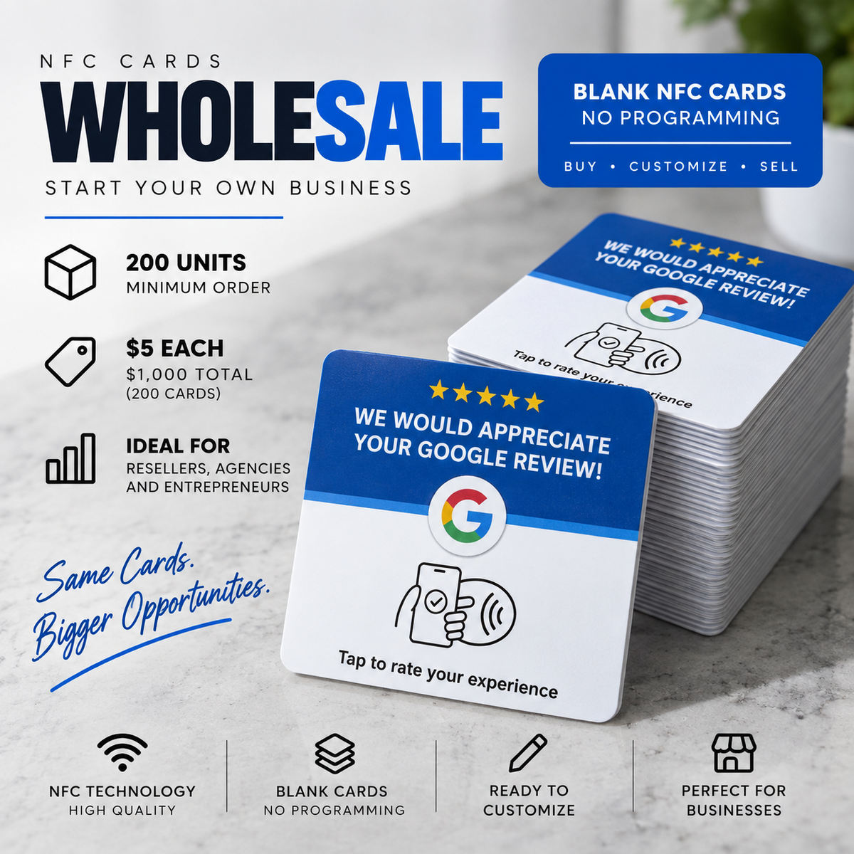 TARJETAS NFC SIN PROGRAMAR — MAYOREO